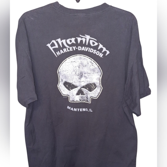 Harley-Davidson Charcoal Short Sleeve Tee 2xl And Flames Skull Cap - Picture 6 of 11